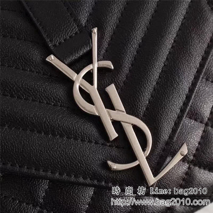 YSL聖羅蘭 專櫃品質 黑色提花翻蓋手袋 可單肩斜挎 26804 YAS1169